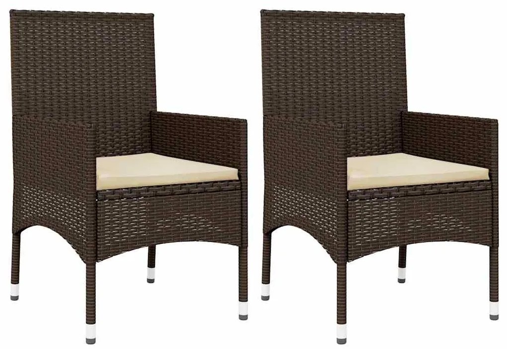 4 pcs conjunto lounge jardim c/ almofadões vime PE castanho