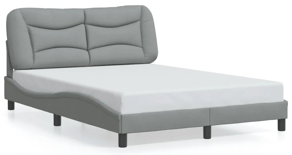 Estrutura de cama com LED sem colchão 140x200 cm tecido