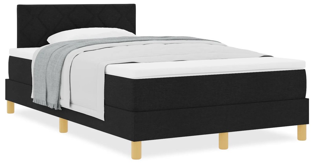 Cama Box com Colchão Preta 120x200 cm Tecido