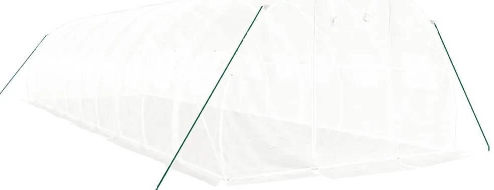 Estufa com estrutura de aço 30 m² 10x3x2 m branco