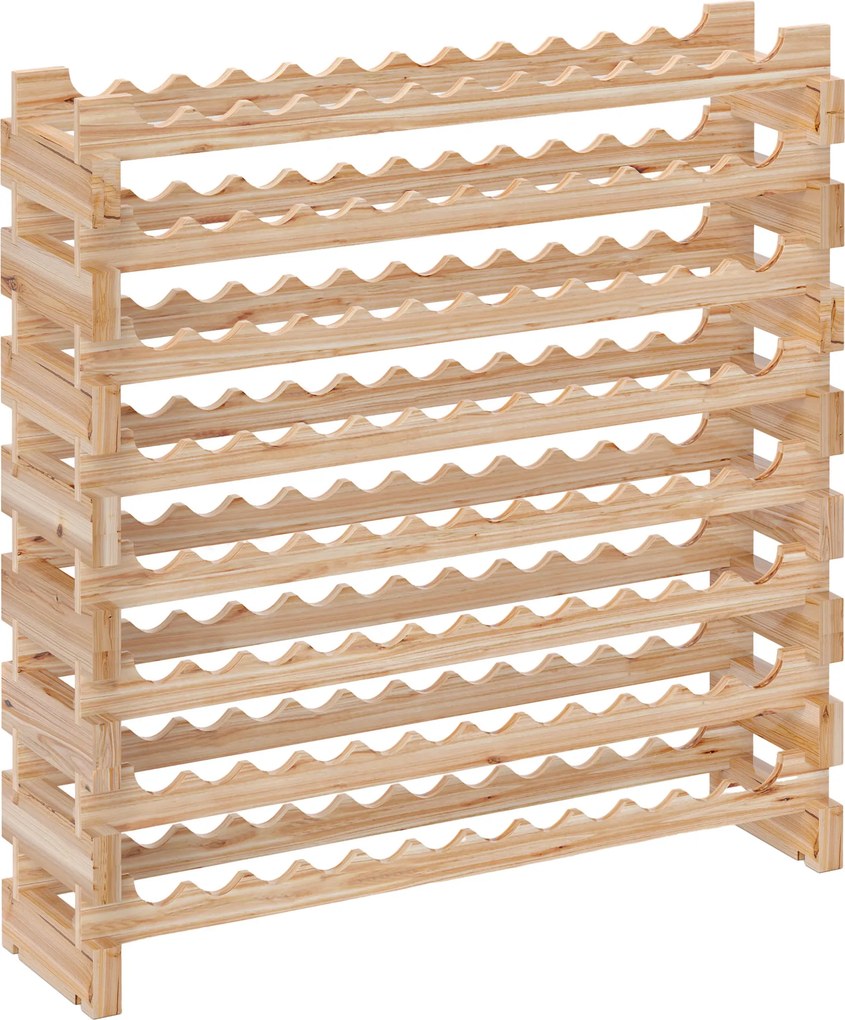 HOMCOM Suporte para Garrafas de Vinho para 96 Garrafas com 8 Níveis Suporte para Vinhos Vertical 114x28x113,5 cm Madeira | Aosom Portugal