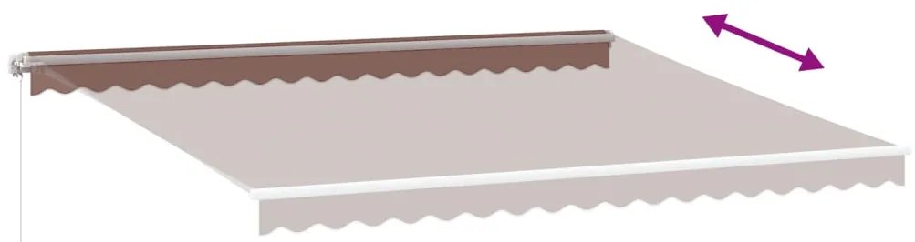 Toldo retrátil manual 450x350 cm castanho