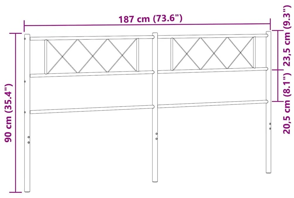 Cabeceira de cama 180 cm metal branco