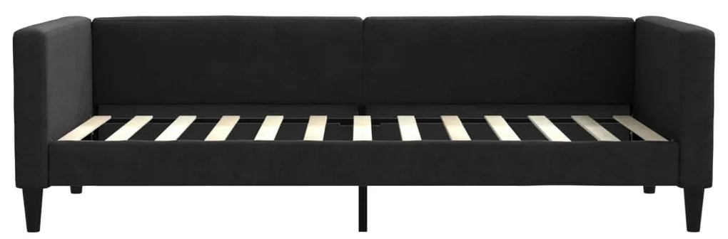 Sofá-cama com gavetão e gavetas 100x200 cm tecido preto