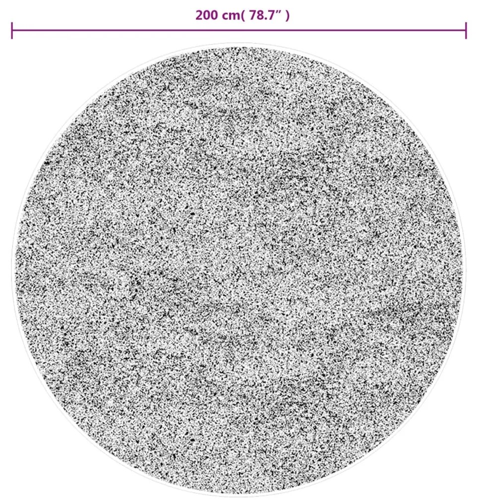 Tapete de pelo alto com aspeto brilhante ISTAN Ø200cm cinzento