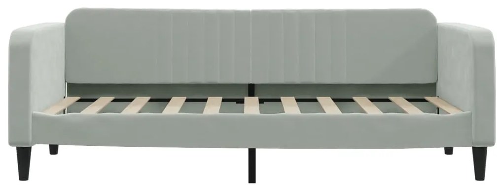 Sofá-cama 90x190 cm veludo cinzento-claro