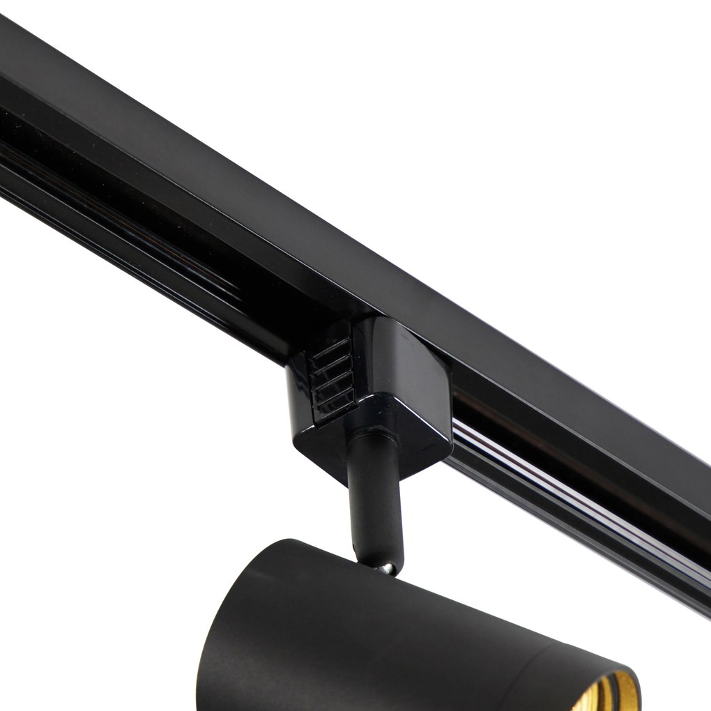 Sistema de trilho moderno monofásico com 10 spots preto - Jeana Moderno