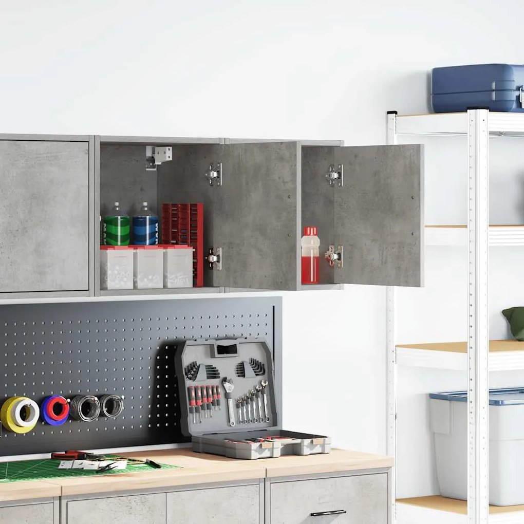 Armários de parede para garagem 2pcs derivados de madeira