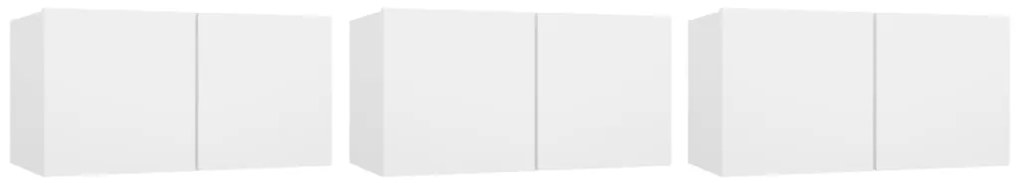 Conjunto móveis de TV 5 pcs madeira processada branco