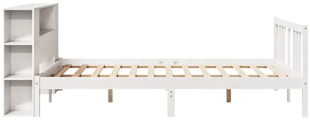 Cama com estante sem colchão 150x200 cm pinho maciço branco