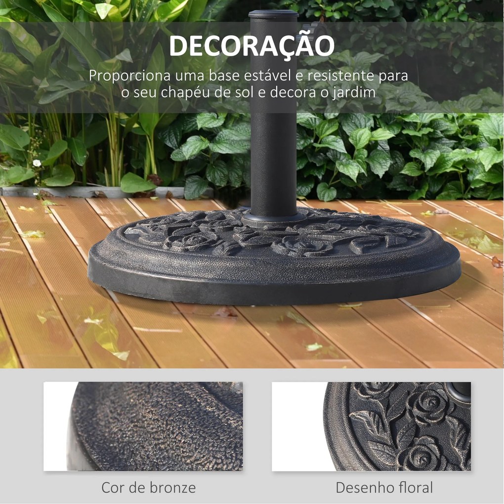 Base para Chapéu de Sol Suporte para Chapéu de Sol para Mastros de 38m