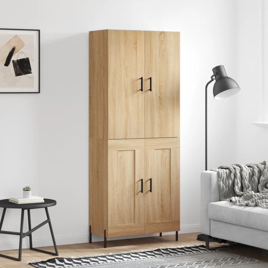 vidaXL Armário alto 69,5x34x180 cm derivados de madeira cor sonoma