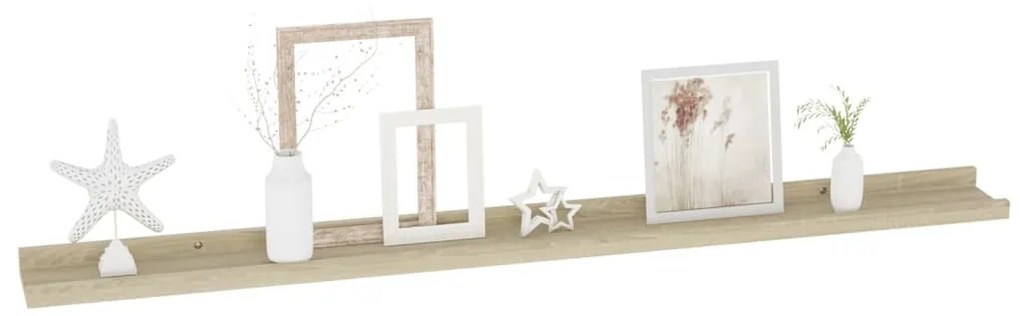 Prateleiras de parede 4 pcs 100x9x3 cm carvalho sonoma