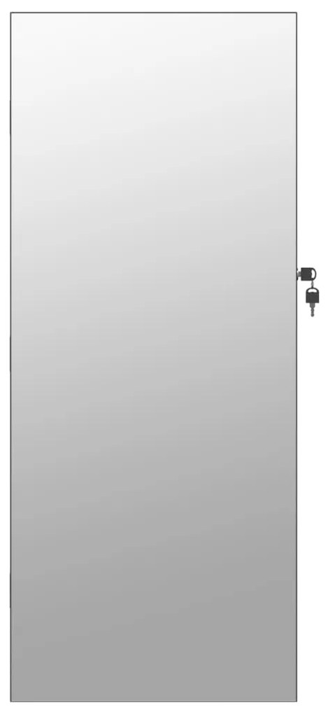 Móvel para joias de parede espelhado com luzes LED preto