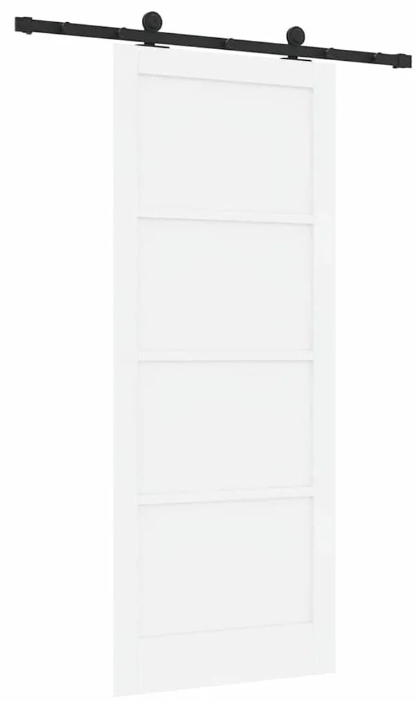Porta Deslizante com Conjunto de Ferragens 'ORKDAL'Branco em Madeira S