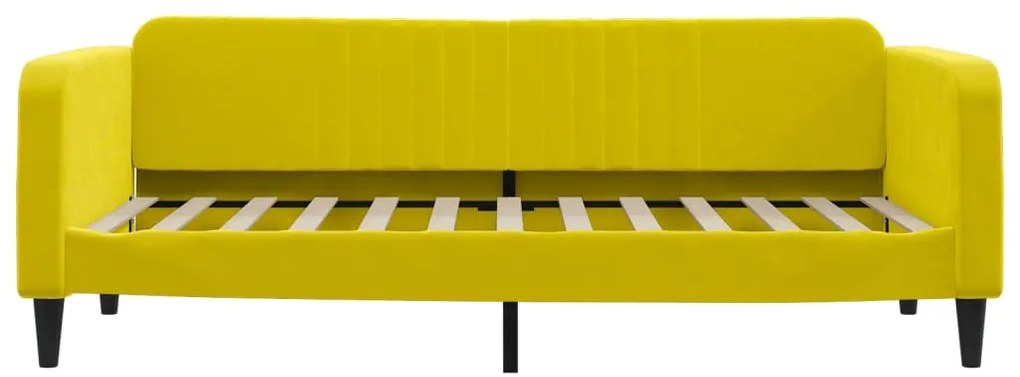 Sofá-cama 90x200 cm veludo amarelo