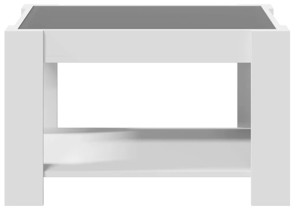 Mesa de centro c/ LEDs 73x53x45 cm derivados de madeira branco