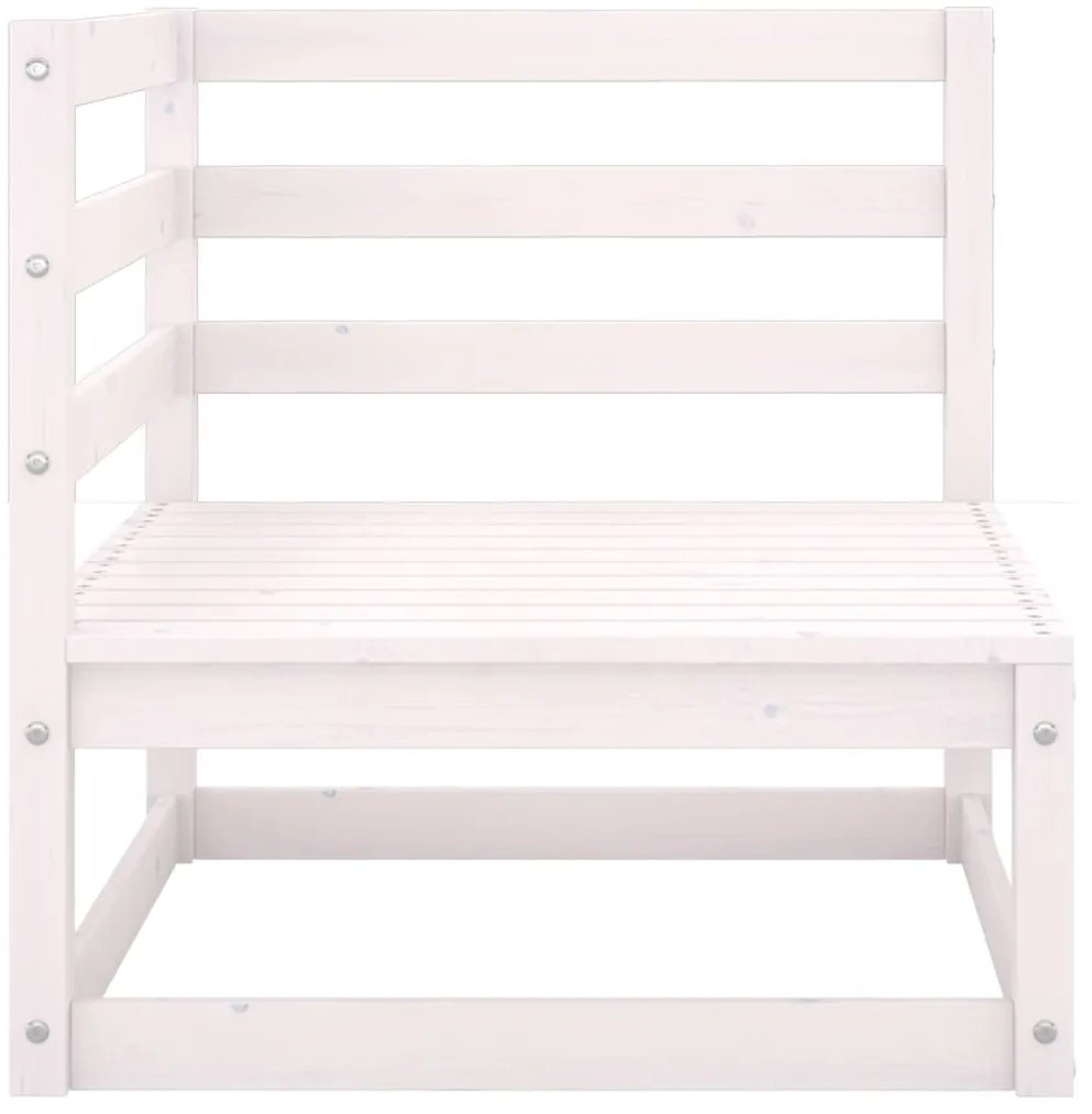 Sofás de canto para jardim 2 pcs madeira de pinho maciça branco