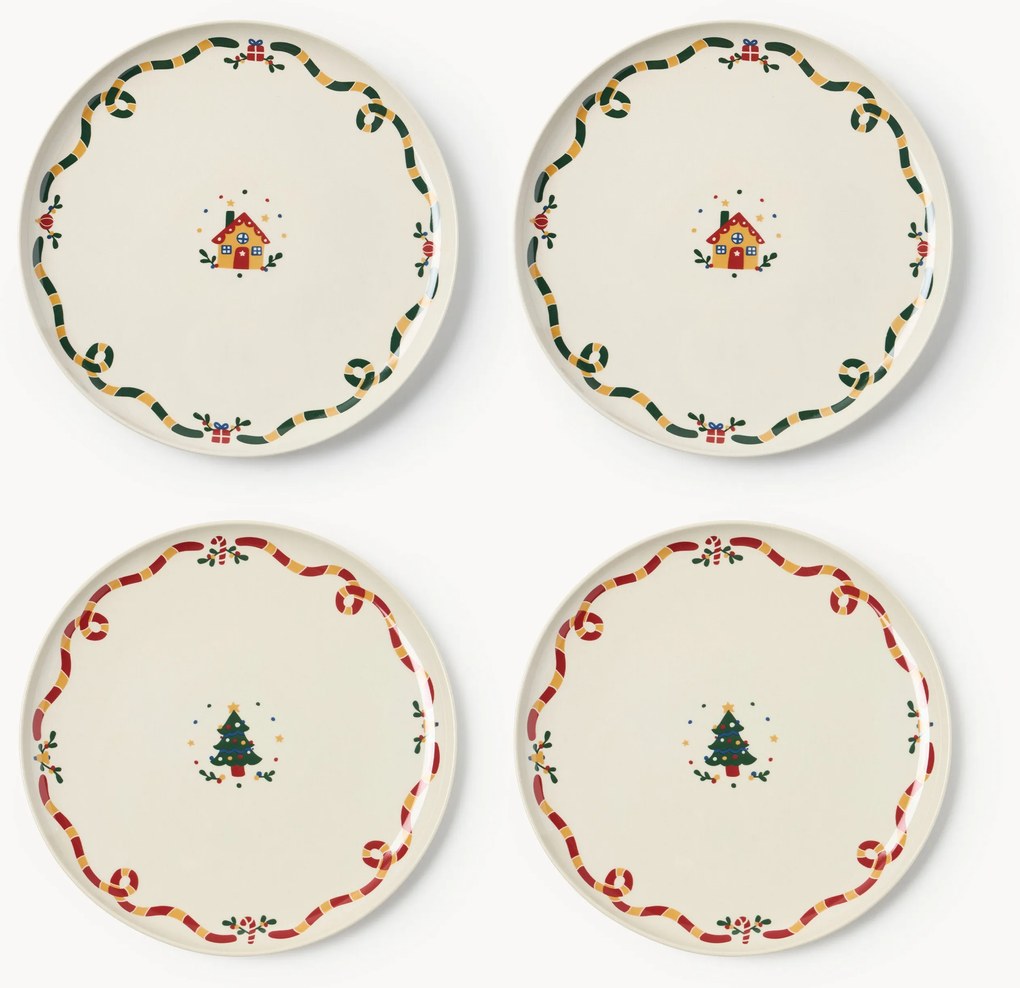 Pratos de Natal Cutemas, conjunto de 4