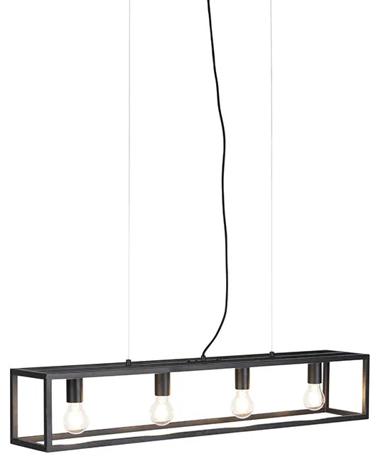 Candeeiro de suspensão industrial preto - Cage 4 Industrial