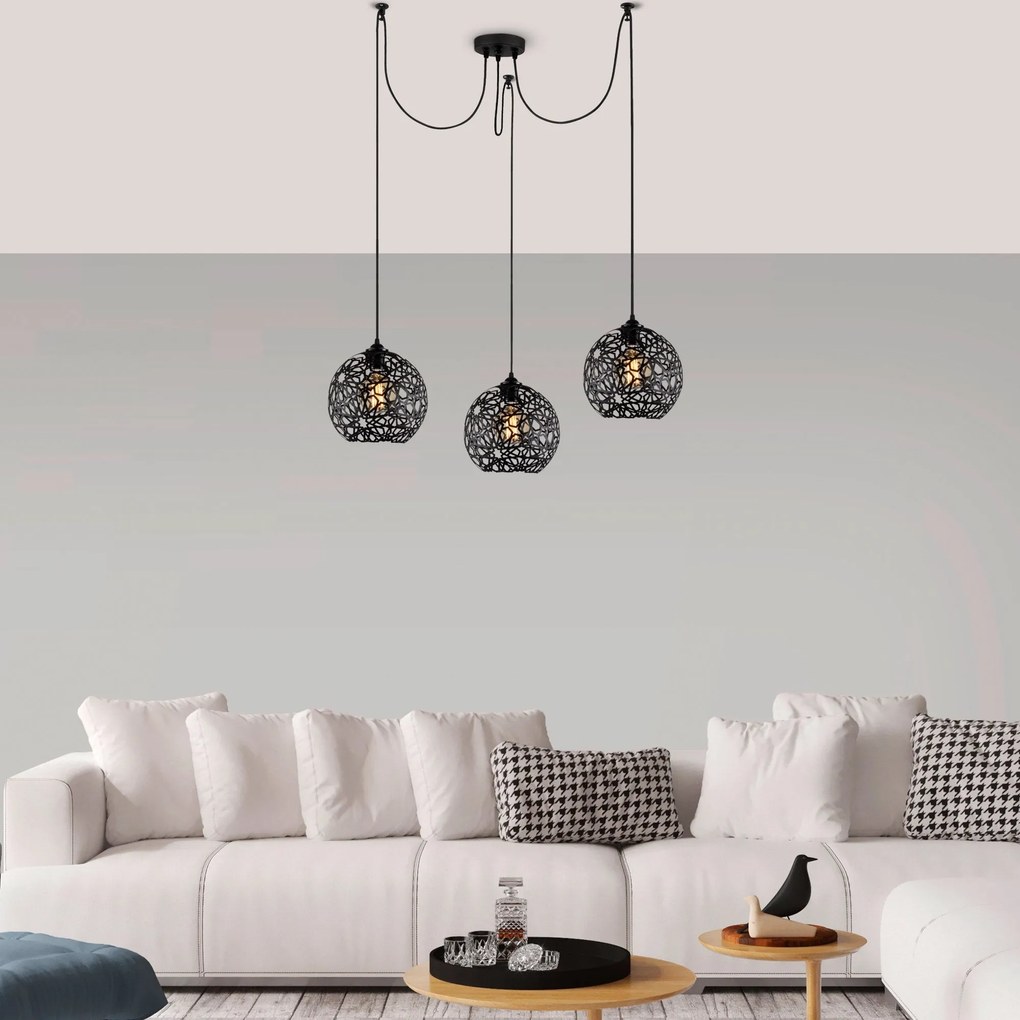 Chandelier Fellini – Preto – 115 x 115 cm