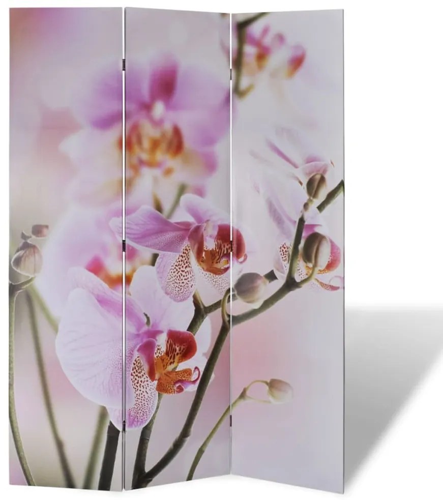 240475 vidaXL Biombo dobrável com estampa de flores 120x170 cm
