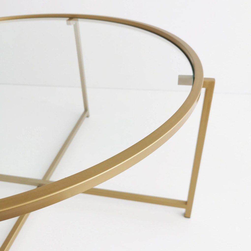 Mesa de Centro Gold Sun – Dourado – 83 x 40 x 83 cm
