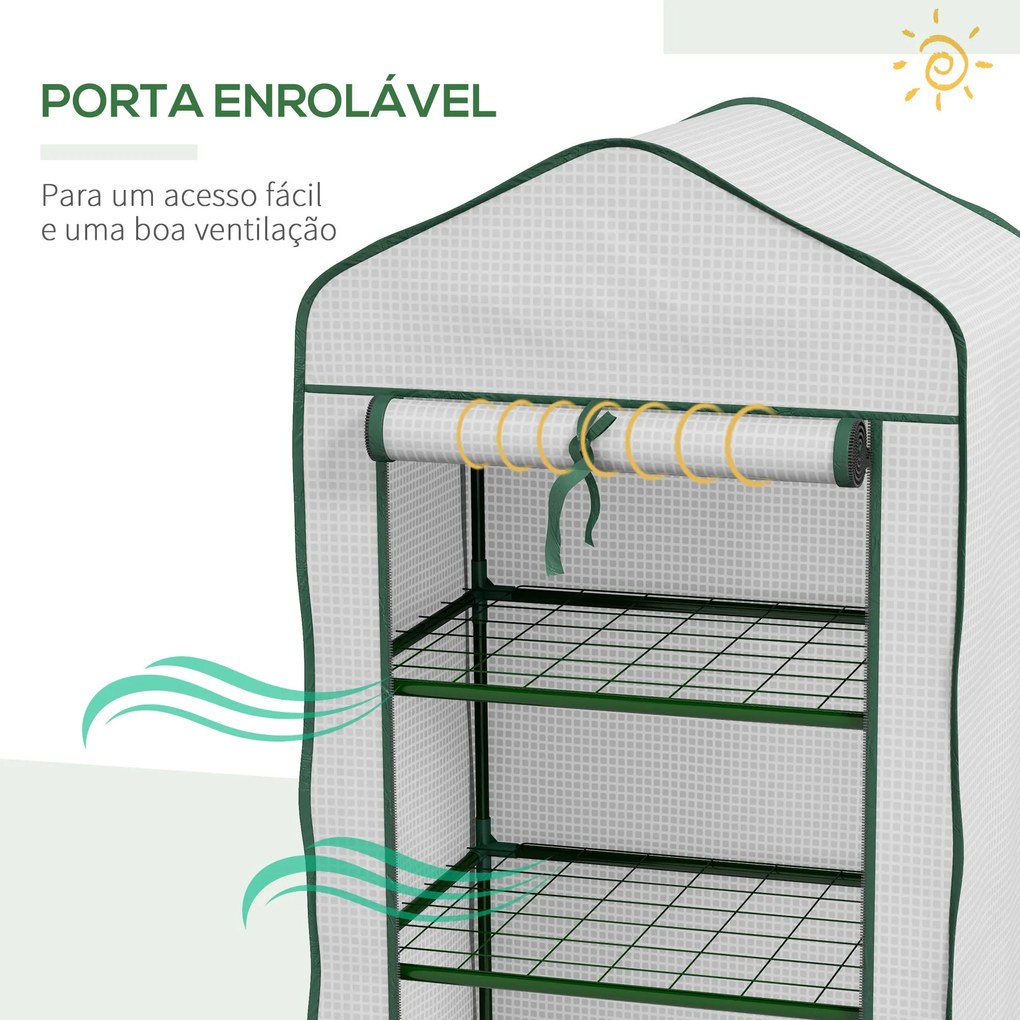 Estufa de Jardim de 3 Níveis Estufa de Terraço com 3 Prateleiras 1 Por