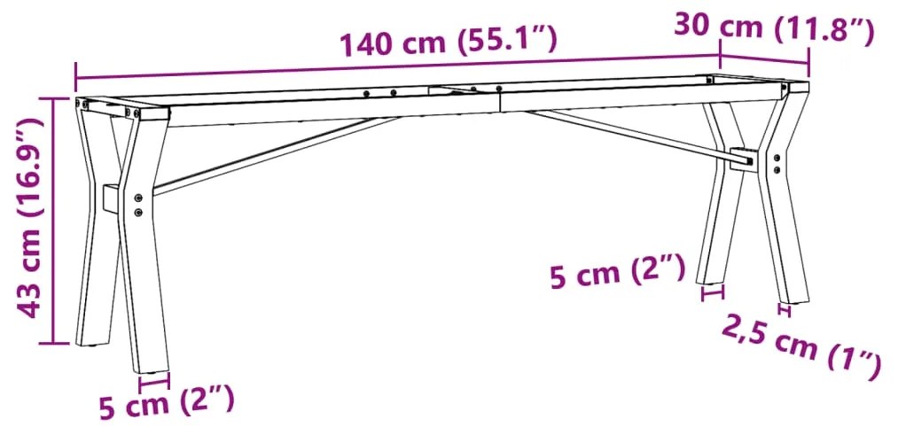 Pernas para mesa de centro estrutura em Y aço