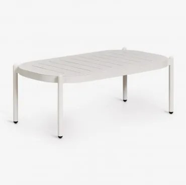 Mesa De Centro Retangular Para Jardim 95x55 Cm Em Alumínio Duroli Branco Glacial - Sklum