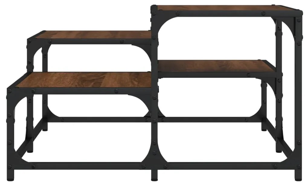 Mesa de centro 68x68x40 cm derivados madeira carvalho castanho