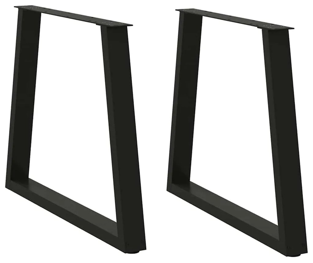 Pernas para mesa de jantar em V, 2 peças, pretas, 80x(72-73,3) cm, aço