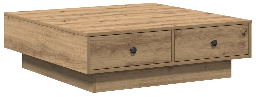 Mesa de Centro Carvalho Artesanal Folheado, MDF 90 x 90 x 28 cm