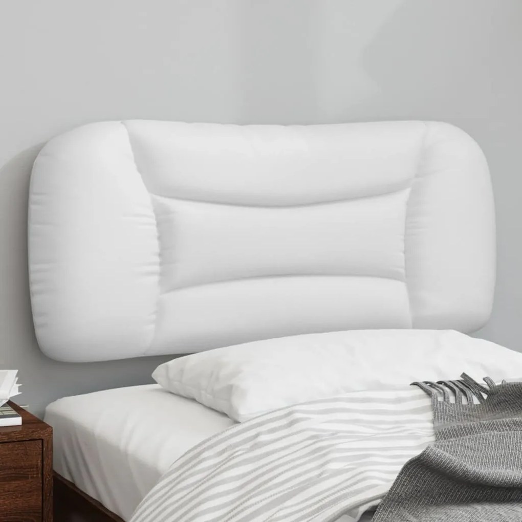Almofadão de cabeceira 90 cm couro artificial branco