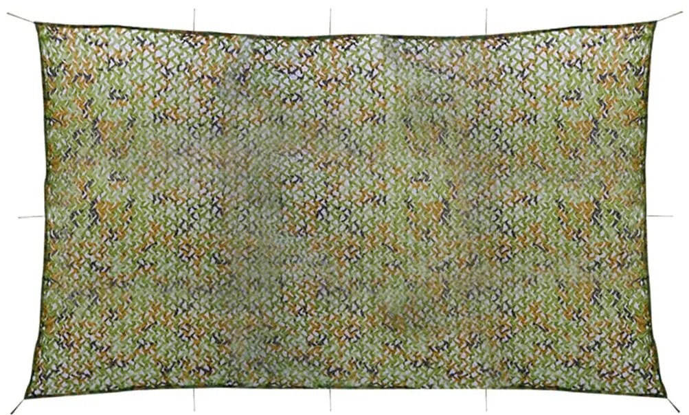 vidaXL Rede de camuflagem com saco de armazenamento 2x5 m verde