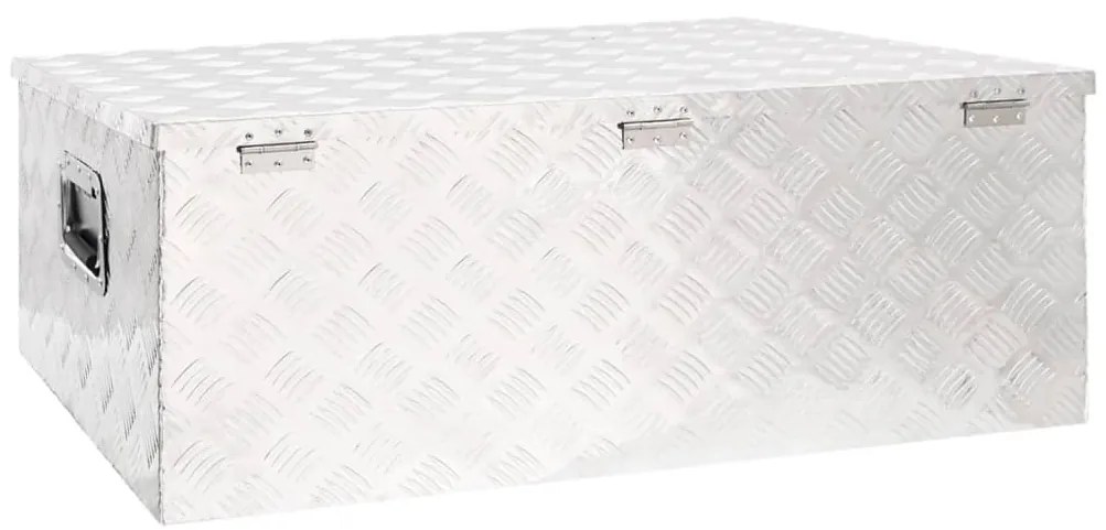 Caixa de arrumação 100x55x37 cm alumínio prateado