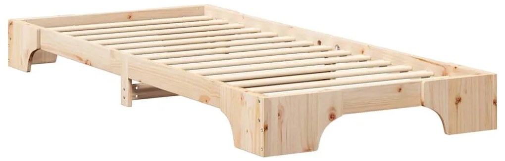 Estrutura de cama de chão Castanho 80 x 210 cm madeira