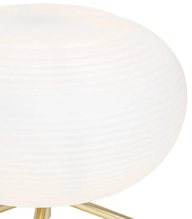 Candeeiro de mesa design ouro 33 cm com vidro opala - Hero Design