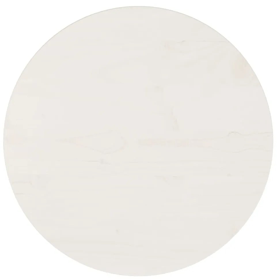 vidaXL Tampo de mesa pinho maciço Ø40x2,5 cm branco