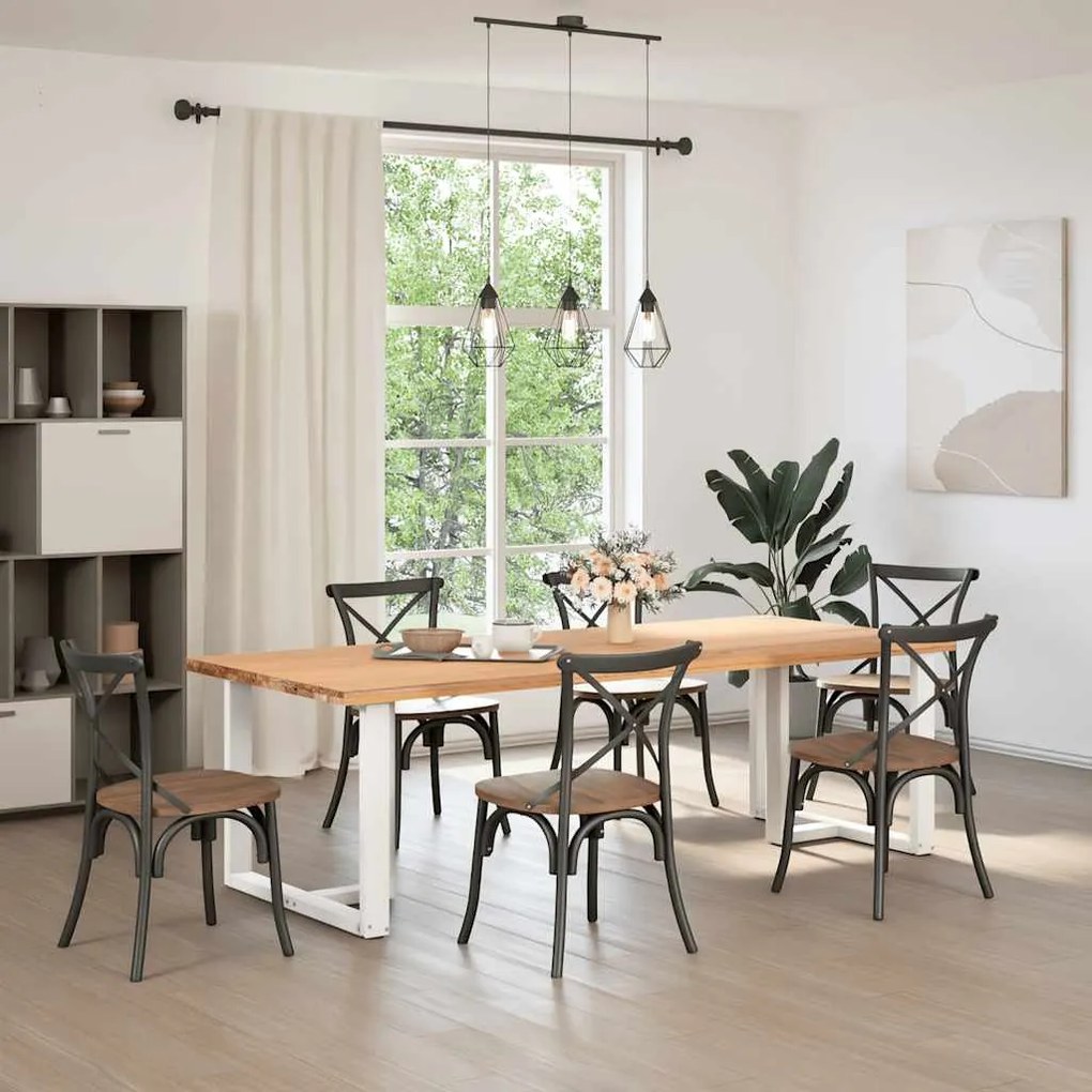 Pés para mesa de jantar em forma de T, 2 peças, branco, 100x35x(72-73)