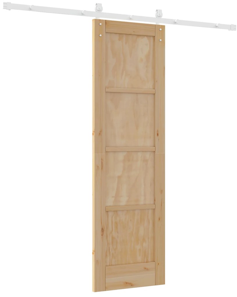 Porta Deslizante vidaXL com Conjunto de Ferragens 61x198,5 cm Madeira