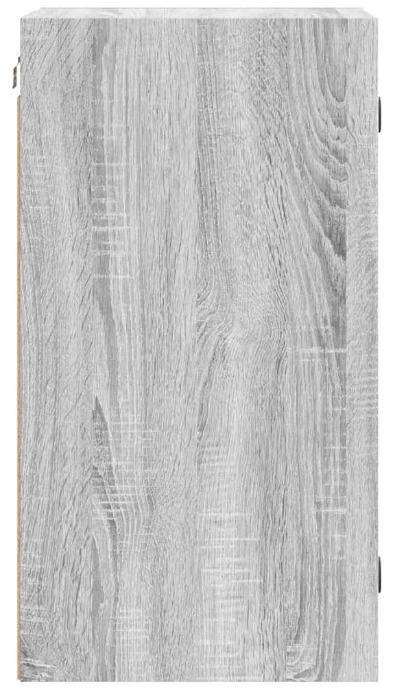 Armário de parede c/ portas de vidro 35x37x68,5 cm cinza sonoma