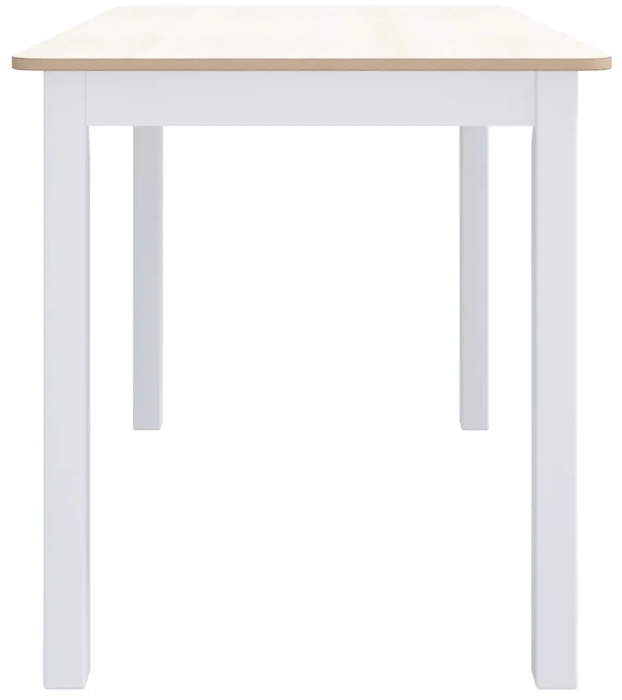 Mesa jantar 114x71x75cm madeira seringueira branco e castanho
