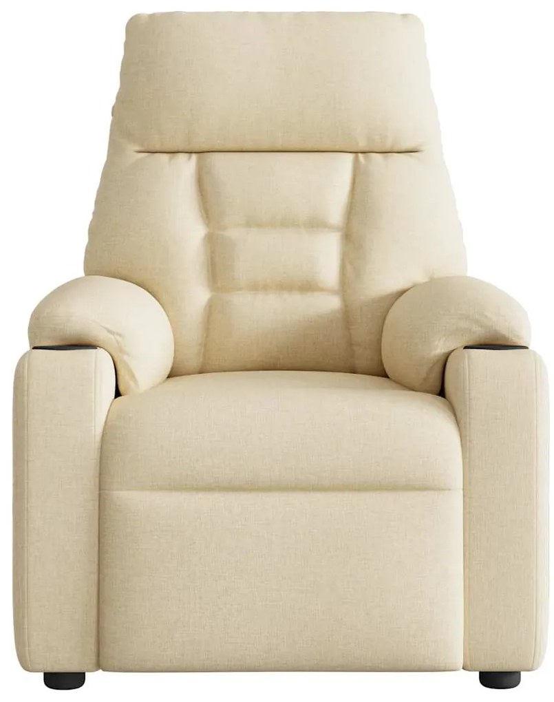 Poltrona de massagens reclinável tecido cor creme