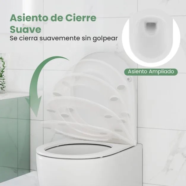 Sanita suspensa com sistema de dupla descarga, assento amplo e tampa removível 52,5 x 35,8 x 36 cm branco