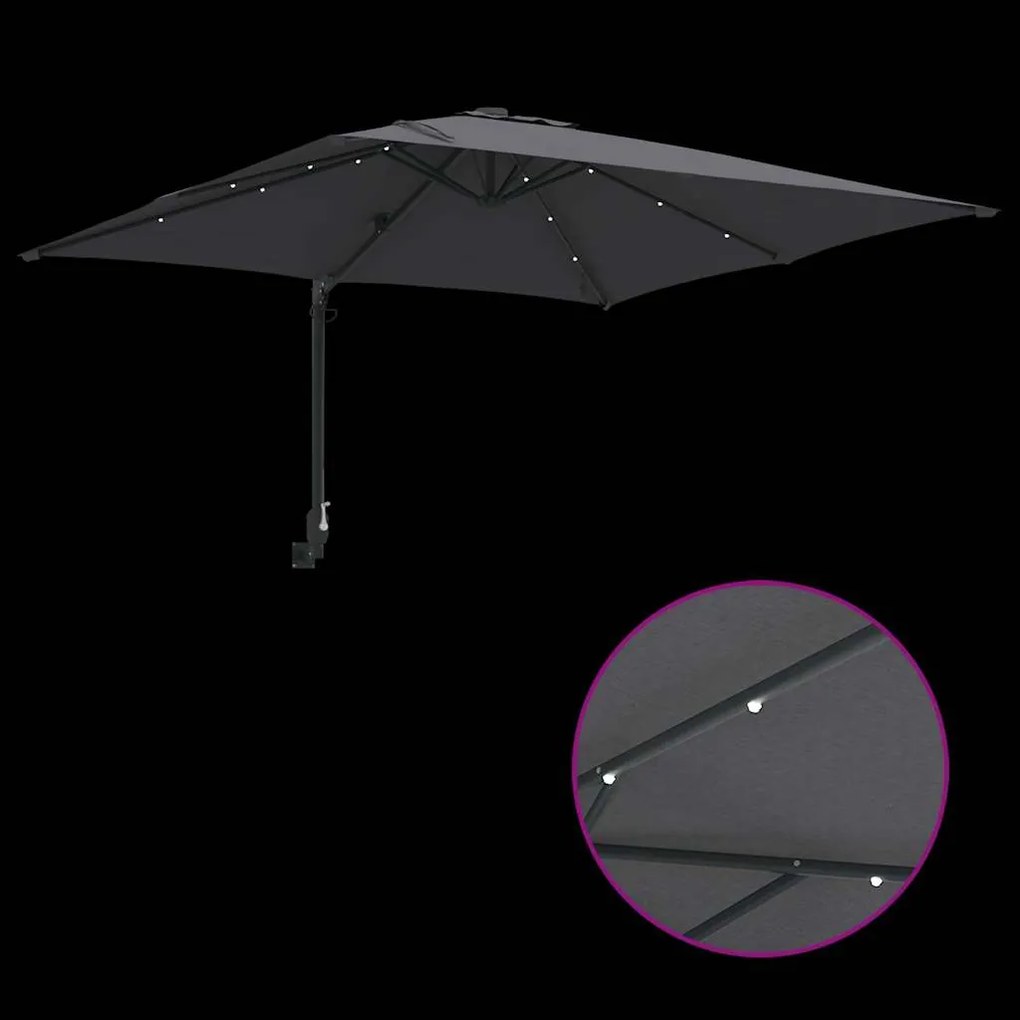 Guarda-sol de Jardim Antracite 248.5 x 247.5 x 160 cm tecido
