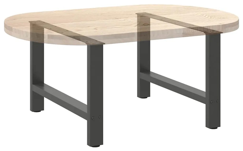 Pés para mesa de centro antracite 2 peças 70x(42-43) cm aço