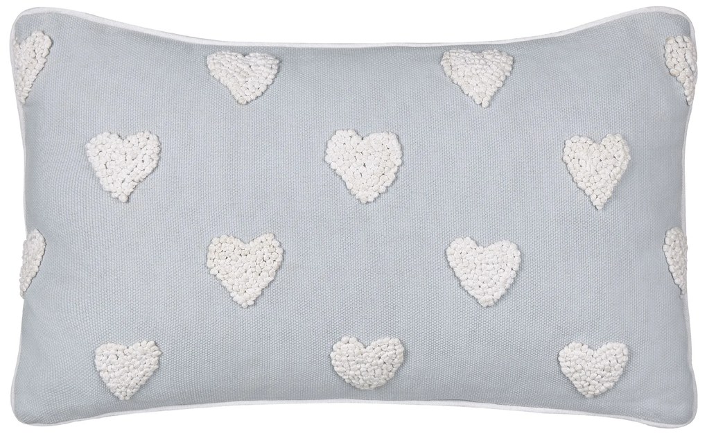 Conjunto 2 almofadas decorativas padrão de corações em algodão cinzento 30 x 50 cm GAZANIA Beliani