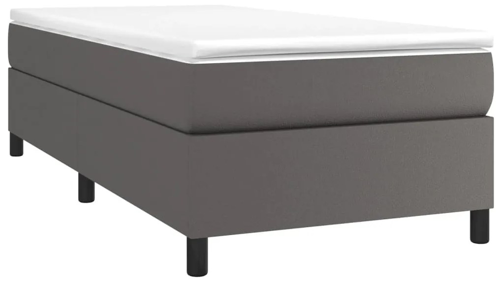 Estrutura de cama 90x200 cm couro artificial cinzento