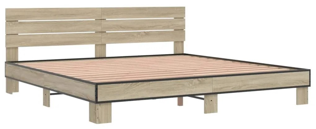 Estrutura de cama 200x200 cm derivados madeira/metal